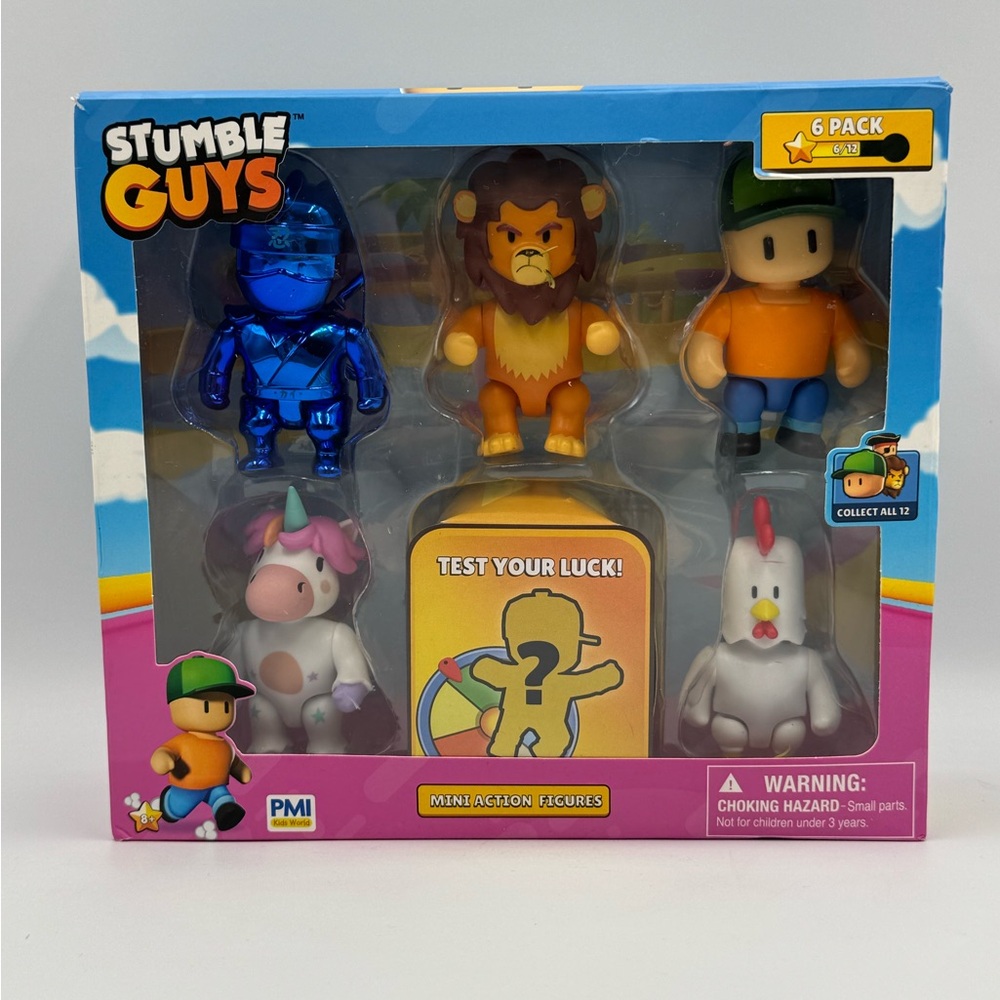 Stumble Guys 6-Pack Mini Action Figures Set w/ Exclusive Hidden Figure